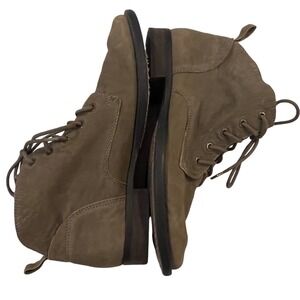 Sam Edelman Taupe Leather Lace Up Combat Ankle Boots Round Toe Brown Womens